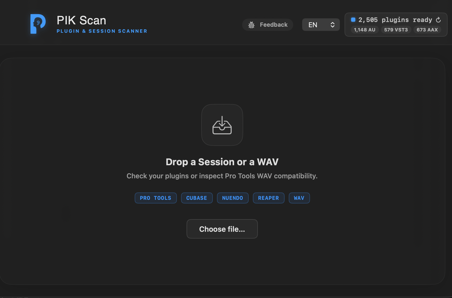Pik Scan 的 session 盤點畫面